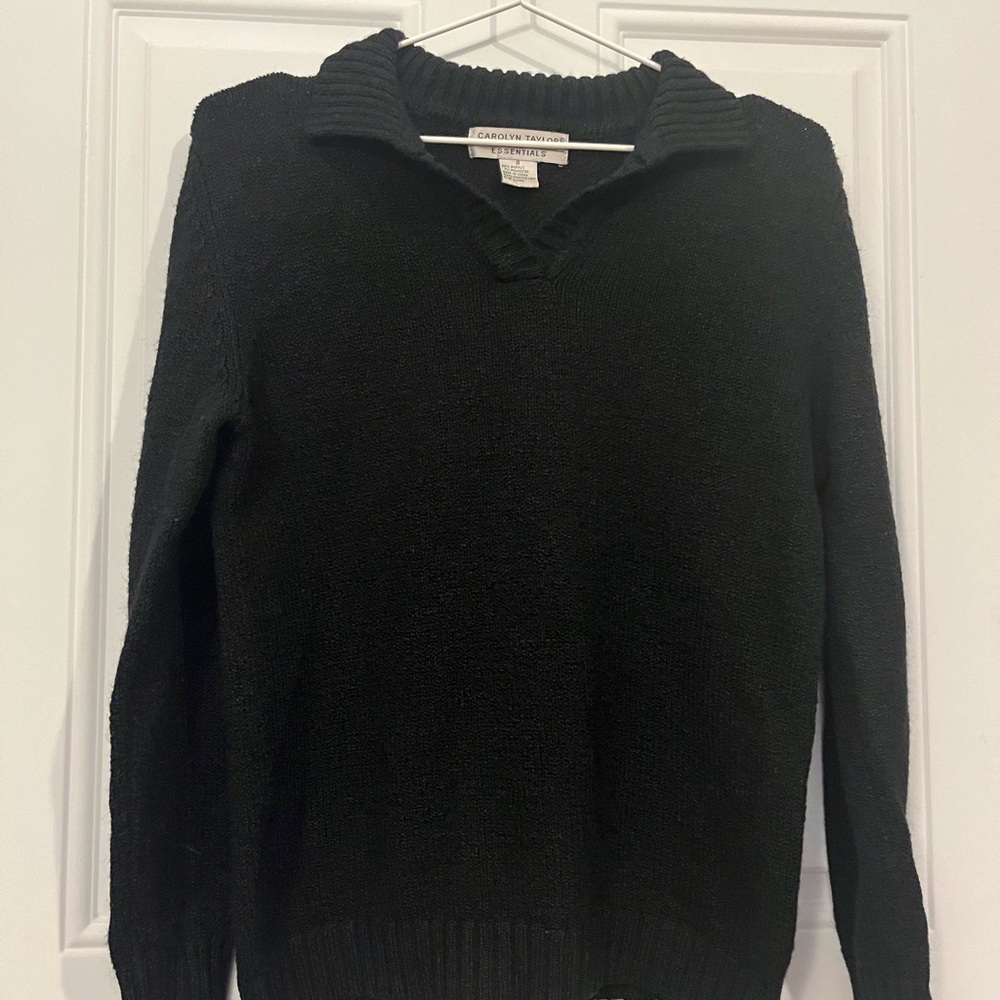 Carolyn Taylor Essentials Women’s Small Black V-Neck Sweater